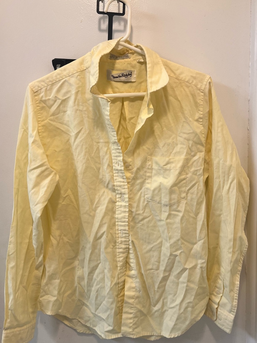 Diane Von Furstenberg Pale Yellow woman Button-Down Shirt
